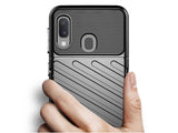 Moderne Design Hülle Cover für das Samsung Galaxy A20e mit Stripes zum Schutz von Kratzern, Dellen, Display aus TPU Gummi in schwarz von Screenguard