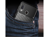 Moderne Design Hülle Cover für das Samsung Galaxy A20e mit Stripes zum Schutz von Kratzern, Dellen, Display aus TPU Gummi in schwarz von Screenguard