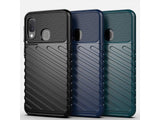 Moderne Design Hülle Cover für das Samsung Galaxy A20e mit Stripes zum Schutz von Kratzern, Dellen, Display aus TPU Gummi in schwarz von Screenguard