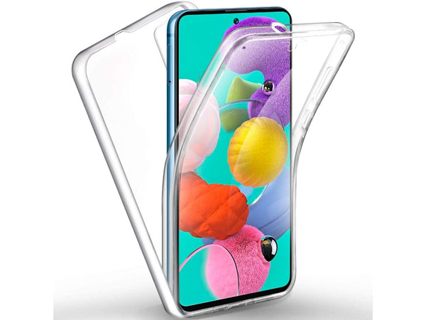 Vollständige 360 Grad Rundum Gummi TPU Hülle zum beidseitigen Schutz des Samsung Galaxy A21s Display und Gehäuse in transparent von Screenguard