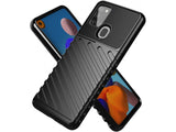 Moderne Design Hülle Cover für das Samsung Galaxy A21s mit Stripes zum Schutz von Kratzern, Dellen, Display aus TPU Gummi in schwarz von Screenguard