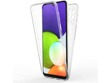 Vollständige 360 Grad Rundum Gummi TPU Hülle zum beidseitigen Schutz des Samsung Galaxy A22 4G Display und Gehäuse in transparent von Screenguard