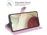 Lederhülle Karten Wallet Ledertasche Etui für Samsung Galaxy A22 4G in rosa von Screenguard