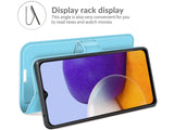 Lederhülle Karten Wallet Ledertasche Etui für Samsung Galaxy A22 5G in hellblau von Screenguard