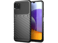 Moderne Design Hülle Cover für das Samsung Galaxy A22 5G mit Stripes zum Schutz von Kratzern, Dellen, Display aus TPU Gummi in schwarz von Screenguard