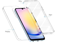 Vollständige 360 Grad Rundum Gummi TPU Hülle zum beidseitigen Schutz des Samsung Galaxy A25 5G Display und Gehäuse in transparent von Screenguard