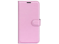 Lederhülle Karten Wallet Ledertasche Etui für Samsung Galaxy A25 5G in rosa von Screenguard