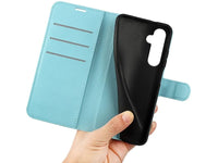 Lederhülle Karten Wallet Ledertasche Etui für Samsung Galaxy A26 in hellblau von Screenguard