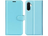 Lederhülle Karten Wallet Ledertasche Etui für Samsung Galaxy A26 in hellblau von Screenguard