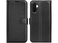 Lederhülle Karten Wallet Ledertasche Etui für Samsung Galaxy A26 in schwarz von Screenguard