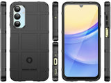 Widerstandsfähige, stabile Outdoor Sport Hülle für das Samsung Galaxy A26 für Handwerker, Baustelle, Business, äusserst stabil mit erhöhten Rändern und Kanten in schwarz von Screenguard