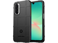 Widerstandsfähige, stabile Outdoor Sport Hülle für das Samsung Galaxy A26 für Handwerker, Baustelle, Business, äusserst stabil mit erhöhten Rändern und Kanten in schwarz von Screenguard