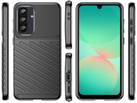 Moderne Design Hülle Cover für das Samsung Galaxy A26 mit Stripes zum Schutz von Kratzern, Dellen, Display aus TPU Gummi in schwarz von Screenguard
