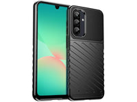 Moderne Design Hülle Cover für das Samsung Galaxy A26 mit Stripes zum Schutz von Kratzern, Dellen, Display aus TPU Gummi in schwarz von Screenguard
