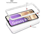 Vollständige 360 Grad Rundum Gummi TPU Hülle zum beidseitigen Schutz des Samsung Galaxy A32 4G Display und Gehäuse in transparent von Screenguard