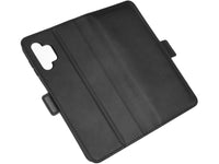 Veganes Flip Case Leder Etui Hülle mit Karten Fächer und Sichtfenster für Samsung Galaxy A32 4G in schwarz von Screenguard