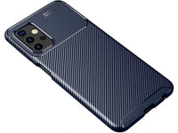 Hochwertig stabile Soft TPU Smartphone Handy Hülle im Carbon Design für Samsung Galaxy A32 5G zum Schutz des Display und Gehäuse Cover in blau von Screenguard