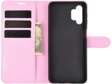 Lederhülle Karten Wallet Ledertasche Etui für Samsung Galaxy A32 5G in rosa von Screenguard
