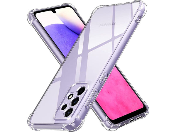 Hoch transparenter TPU Gummi Schutz Handy Hülle Clear Case klar mit verstärkten Schutzecken Bumper für das Samsung Galaxy A33 5G Display und Gehäuse in transparent von Screenguard