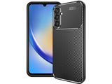 Hochwertig stabile Soft TPU Smartphone Handy Hülle im Carbon Design für Samsung Galaxy A34 5G zum Schutz des Display und Gehäuse Cover in schwarz von Screenguard