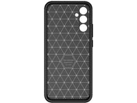 Hochwertig stabile Soft TPU Smartphone Handy Hülle im Carbon Design für Samsung Galaxy A34 5G zum Schutz des Display und Gehäuse Cover in schwarz von Screenguard