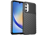 Moderne Design Hülle Cover für das Samsung Galaxy A34 5G mit Stripes zum Schutz von Kratzern, Dellen, Display aus TPU Gummi in schwarz von Screenguard