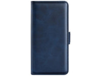 Veganes Flip Case Leder Etui Hülle mit Karten Fächer und Sichtfenster für Samsung Galaxy A35 5G in dunkelblau von Screenguard