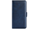 Veganes Flip Case Leder Etui Hülle mit Karten Fächer und Sichtfenster für Samsung Galaxy A35 5G in dunkelblau von Screenguard