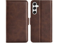 Veganes Flip Case Leder Etui Hülle mit Karten Fächer und Sichtfenster für Samsung Galaxy A35 5G in mokka von Screenguard