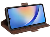 Veganes Flip Case Leder Etui Hülle mit Karten Fächer und Sichtfenster für Samsung Galaxy A35 5G in mokka von Screenguard