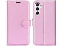 Lederhülle Karten Wallet Ledertasche Etui für Samsung Galaxy A35 5G in rosa von Screenguard