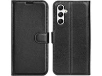 Lederhülle Karten Wallet Ledertasche Etui für Samsung Galaxy A35 5G in schwarz von Screenguard