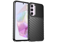 Moderne Design Hülle Cover für das Samsung Galaxy A35 5G mit Stripes zum Schutz von Kratzern, Dellen, Display aus TPU Gummi in schwarz von Screenguard