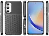 Moderne Design Hülle Cover für das Samsung Galaxy A35 5G mit Stripes zum Schutz von Kratzern, Dellen, Display aus TPU Gummi in schwarz von Screenguard