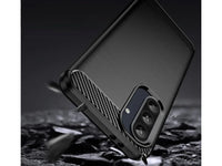 Flexible Handy Schutzhülle mit gebürster Carbon Textur auf der Rückseite für zum Schutz des Samsung Galaxy A36  Display und Gehäuse Case in schwarz von Screenguard