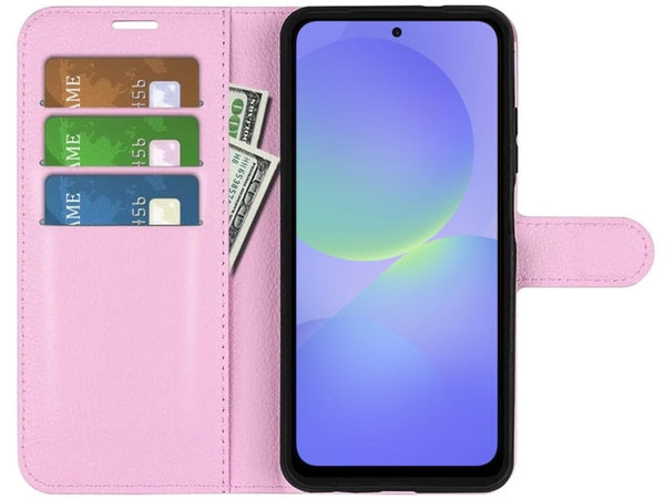 Lederhülle Portemonnaie Karten Ledertasche für Samsung Galaxy A36 in rosa von Screenguard