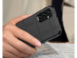 Widerstandsfähige, stabile Outdoor Sport Hülle für das Samsung Galaxy A36 für Handwerker, Baustelle, Business, äusserst stabil mit erhöhten Rändern und Kanten in schwarz von Screenguard