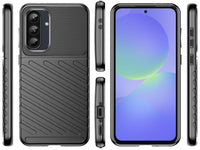 Moderne Design Hülle Cover für das Samsung Galaxy A36 mit Stripes zum Schutz von Kratzern, Dellen, Display aus TPU Gummi in schwarz von Screenguard