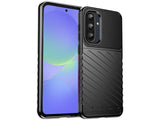 Moderne Design Hülle Cover für das Samsung Galaxy A36 mit Stripes zum Schutz von Kratzern, Dellen, Display aus TPU Gummi in schwarz von Screenguard