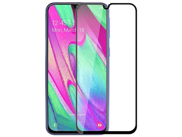 100% Fullscreen Curved Screen Protector Handy Display Schutz Glas für komplette Abdeckung des Samsung Galaxy A40 Display in schwarz von Screenguard