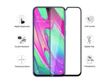 100% Fullscreen Curved Screen Protector Handy Display Schutz Glas für komplette Abdeckung des Samsung Galaxy A40 Display in schwarz von Screenguard