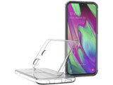 Vollständige 360 Grad Rundum Gummi TPU Hülle zum beidseitigen Schutz des Samsung Galaxy A40 Display und Gehäuse in transparent von Screenguard