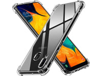 Hoch transparenter TPU Gummi Schutz Handy Hülle Clear Case klar mit verstärkten Schutzecken Bumper für das Samsung Galaxy A40 Display und Gehäuse in transparent von Screenguard