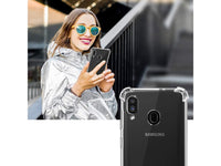 Hoch transparenter TPU Gummi Schutz Handy Hülle Clear Case klar mit verstärkten Schutzecken Bumper für das Samsung Galaxy A40 Display und Gehäuse in transparent von Screenguard