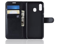 Lederhülle Karten Wallet Ledertasche Etui für Samsung Galaxy A40 in schwarz von Screenguard