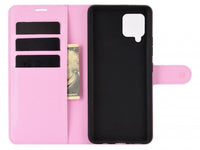 Lederhülle Karten Wallet Ledertasche Etui für Samsung Galaxy A42 5G in rosa von Screenguard