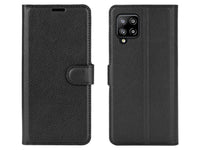 Lederhülle Karten Wallet Ledertasche Etui für Samsung Galaxy A42 5G in schwarz von Screenguard