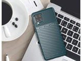 Moderne Design Hülle Cover für das Samsung Galaxy A42 5G mit Stripes zum Schutz von Kratzern, Dellen, Display aus TPU Gummi in blau von Screenguard