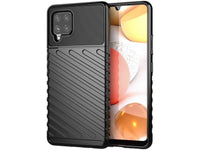 Moderne Design Hülle Cover für das Samsung Galaxy A42 5G mit Stripes zum Schutz von Kratzern, Dellen, Display aus TPU Gummi in schwarz von Screenguard