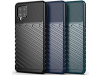 Moderne Design Hülle Cover für das Samsung Galaxy A42 5G mit Stripes zum Schutz von Kratzern, Dellen, Display aus TPU Gummi in schwarz von Screenguard